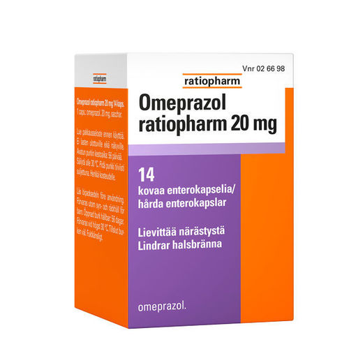 OMEPRAZOL ratiopharm 20 mg 14 enterokapselia