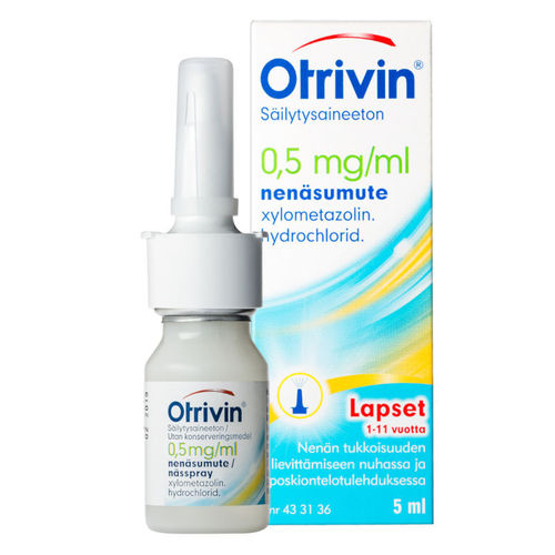 OTRIVIN säilytysaineeton nenäsumute lapsille 0,5 mg/ml 5 ml