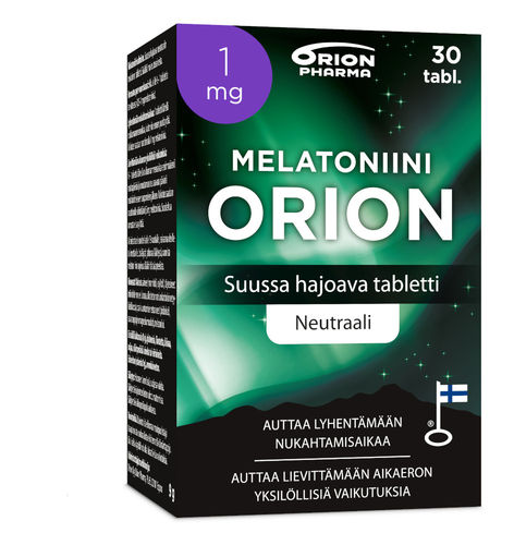 MELATONIINI ORION 1 mg NEUTRAALI suussa hajoava tabletti