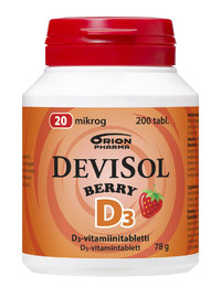 * * DEVISOL BERRY D-vitamiini 20 mikrog 200 purutabl