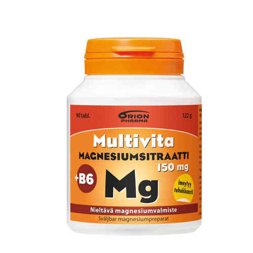 MULTIVITA MAGNESIUMSITRAATTI + B6-vitamiini 90 tabl