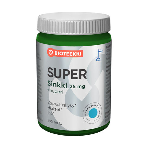 BIOTEEKIN SUPER Sinkki 25 mg + Kupari 100 tablettia **