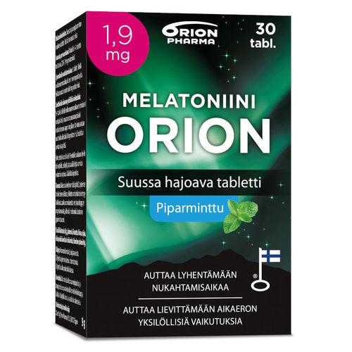 * * MELATONIINI Orion 1,9 mg Piparminttu suussa hajoava tabletti