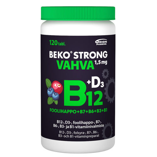 BEKO STRONG B12 VAHVA 1,5 mg mustikka-karpalo 120 purutabl