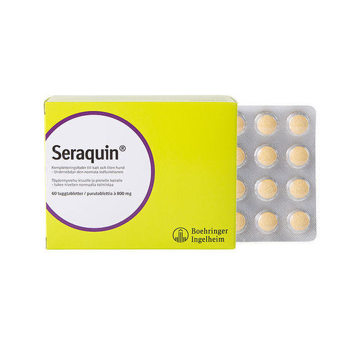 SERAQUIN 800 mg kissalle tai pienelle koiralle nivelten hyvinvointiin 60 tablettia **