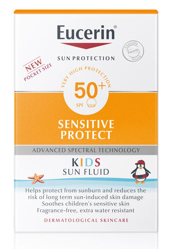 * * EUCERIN SUN SENSITIVE PROTECT KIDS FLUID aurinkovoide SPF 50+ 50 ml