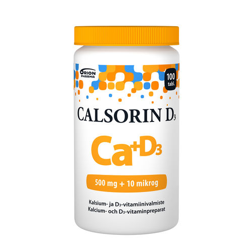 CALSORIN + D3 500 mg/10 mikrog 100 tablettia