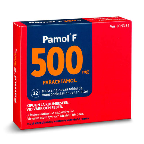 PAMOL F 500 mg 12 suussa hajoavaa tablettia