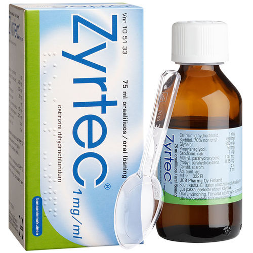 ZYRTEC 1 mg/ml oraaliliuos 75 ml