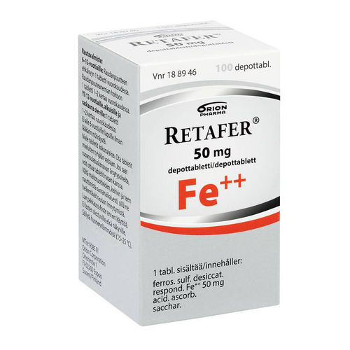 RETAFER 50 mg rautalääke 100 depottablettia