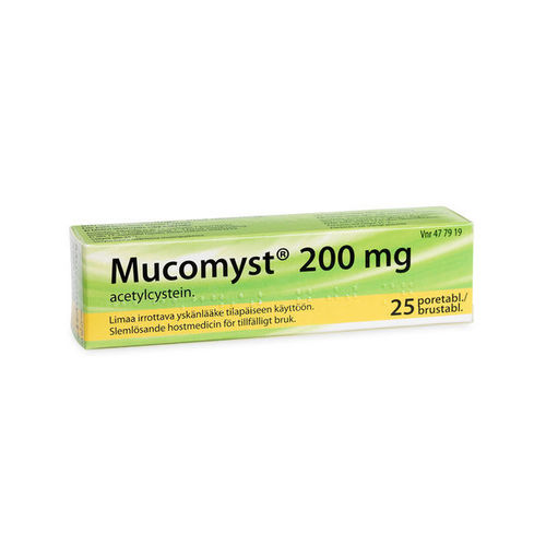 MUCOMYST 200 mg 25 poretablettia