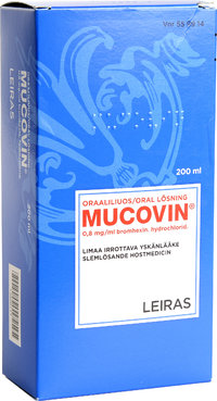 MUCOVIN yskänlääke 0,8 mg/ml oraaliliuos 200 ml *