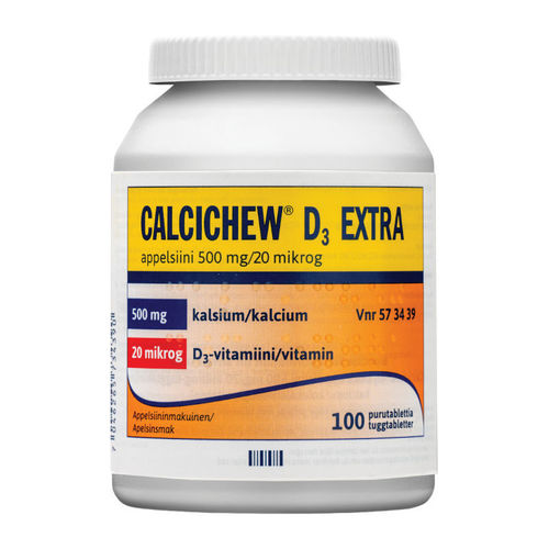 CALCICHEW D3 EXTRA appelsiini 500 mg/20 mikrog 100 purutablettia