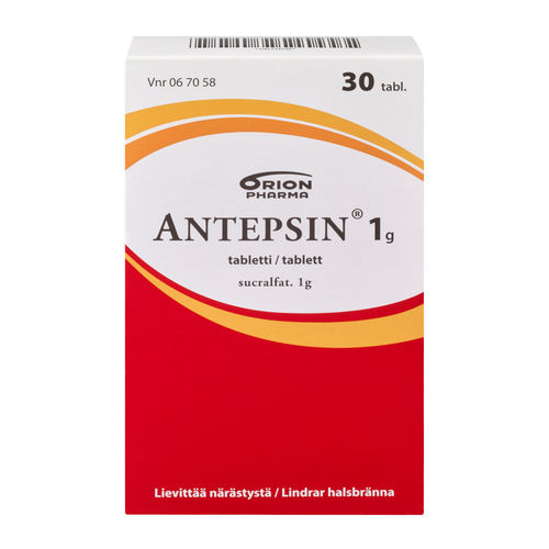 ANTEPSIN 1 g närästykseen 30 tai 60 tablettia