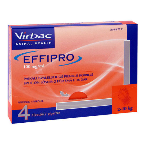 EFFIPRO 100 mg/ml liuos ulkoloisten häätöön koirille 4 pipettiä painon mukaan