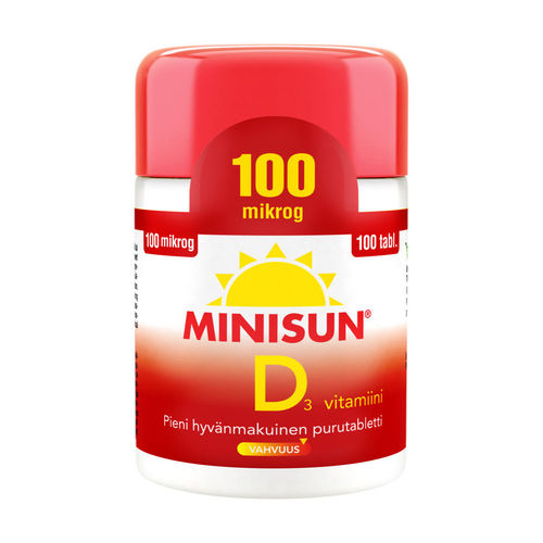* * MINISUN D3-vitamiini 100 mikrog tabletti