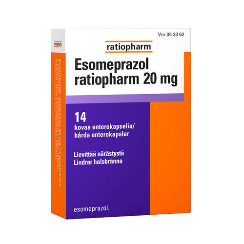 ESOMEPRAZOL ratiopharm 20 mg 14 enterokapselia