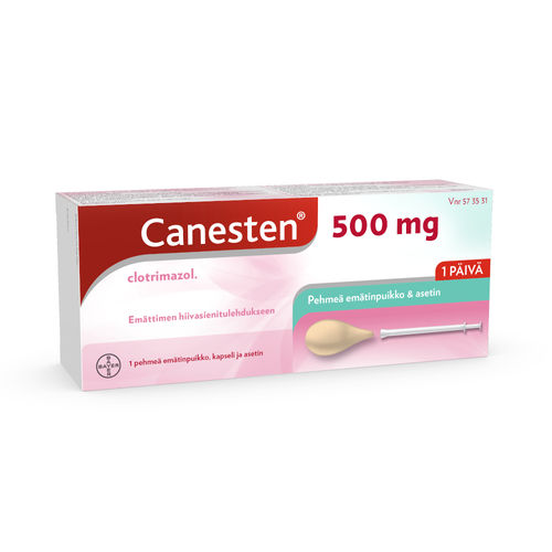 CANESTEN 500 mg hiivan hoitoon 1 pehmeä emätinpuikko