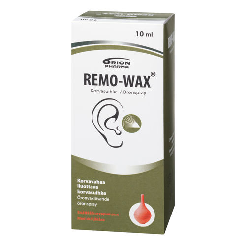 * * REMO-WAX spray ja huuhtelupumppu korvavahan liuotukseen 10 ml