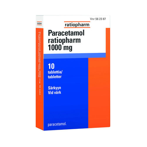 PARACETAMOL ratiopharm 1000 mg 10 tablettia **
