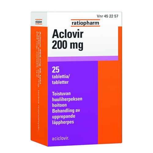 ACLOVIR 200 mg huuliherpeslääke 25 tabl