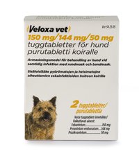 VELOXA vet 150/144/50 mg matolääke koirille purutabletti