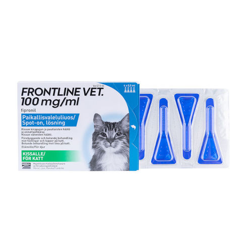 FRONTLINE VET 100 mg/ml liuos ulkoloisten häätöön kissoille, 4 pipettiä