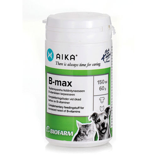 * * AIKA B-MAX B-vitamiinivalmiste koirille ja kissoille 150 tablettia