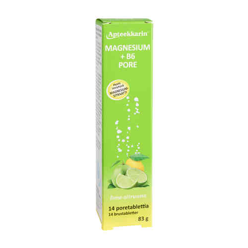 APTEEKKARIN MAGNESIUM +B6-vitamiini 14 poretablettia