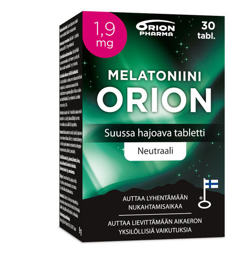 MELATONIINI ORION 1,9 mg NEUTRAALI suussa hajoava tabletti