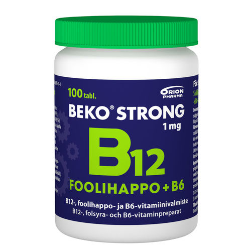 BEKO STRONG B12 1 mg + FOOLIHAPPO + B6 tabletti 100 tabl