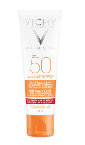 VICHY CAPITAL SOLEIL ANTI-AGE SPF50 antioksidanttinen aurinkovoide kasvoille 50 ml