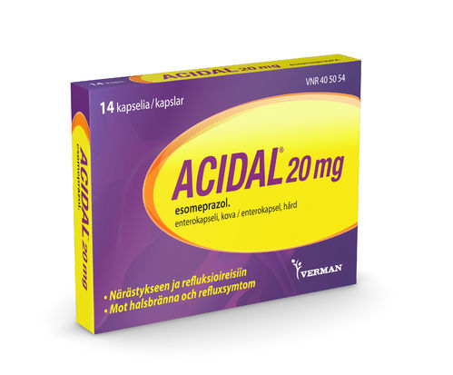 ACIDAL 20 mg 14 enterokapselia