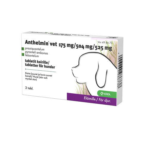 ANTHELMIN VET 175 mg/ 504 mg/ 525 mg matolääke suurille koirille 2 tablettia