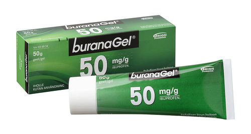 BURANAGEL 50 mg/g kipulääkegeeli, useita pakkauskokoja