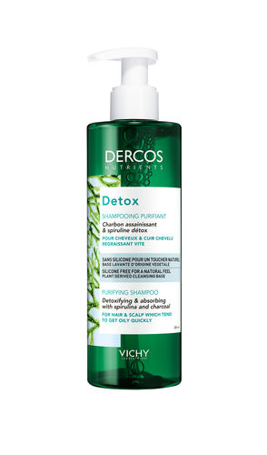 VICHY DERCOS NUTRIENTS DETOX shampoo rasvoittuvalle hiuspohjalle 250 ml