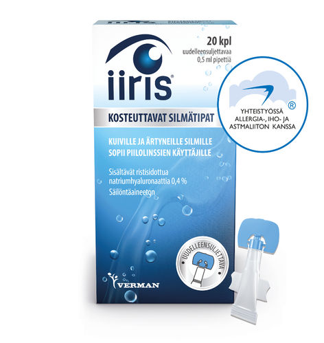 IIRIS kosteuttavat silmätipat 20 kerta-annospipettiä