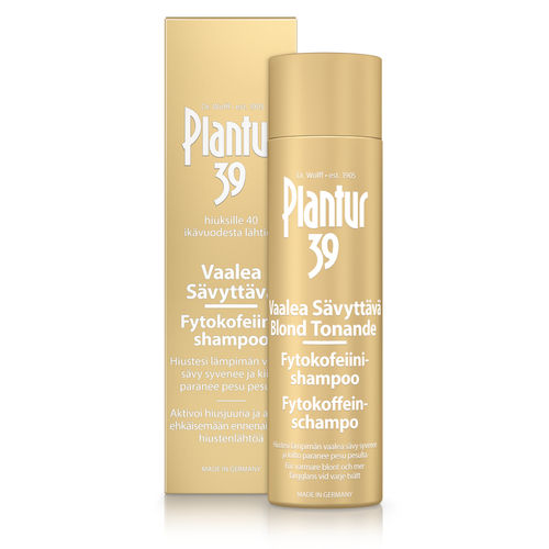 PLANTUR 39 Kulta sävyttävä fytokofeiinishampoo vaaleille hiuksille 250 ml