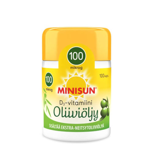 * * MINISUN D-vitamiini 100 mikrog oliiviöljy 100 kapselia