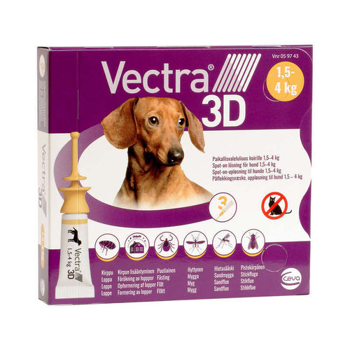 VECTRA 3D koiralle ulkoloisten häätöön 3 pipettiä *