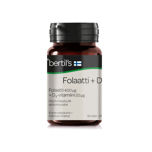 * * BERTIL´S FOLAATTI + D3-VITAMIINI 90 tablettia