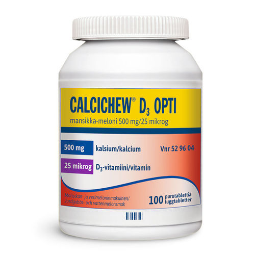 CALCICHEW D3 OPTI 500 mg/25 mikrog kalsium-D-vitamiini 100 purutablettia