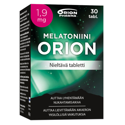 MELATONIINI ORION 1,9 mg nieltävä tabletti, eri kokoja