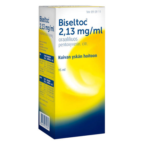 BISELTOC 2,13 mg/ml yskänlääke, eri pakkauskokoja