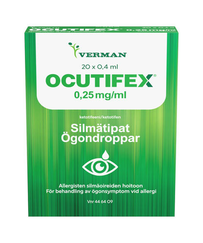 OCUTIFEX silmätipat allergiaan kertakäyttöpipetti