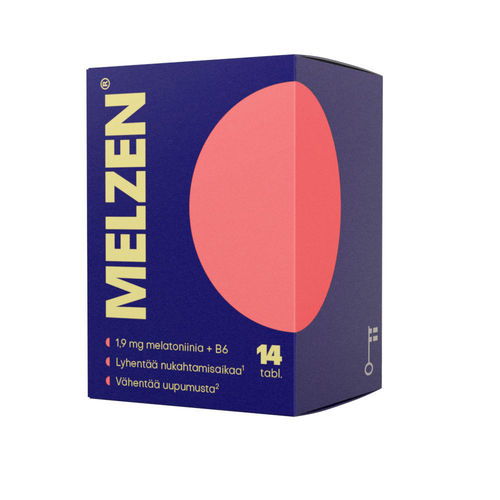 MELZEN melatoniini 1,9mg +B6 mansikka *