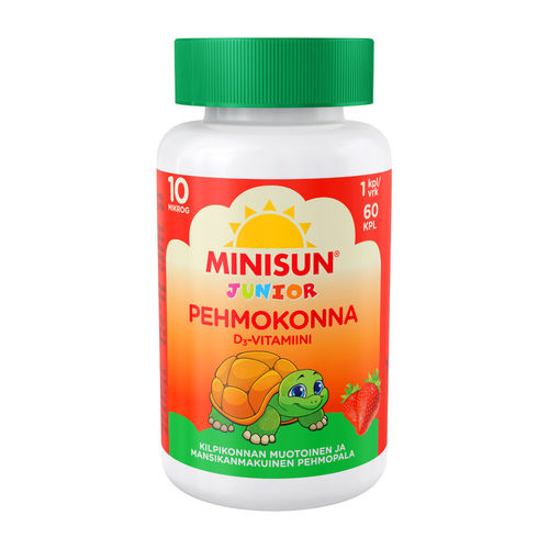 MINISUN JUNIOR PEHMOKONNA D-vitamiini 10 mikrog mansikka
