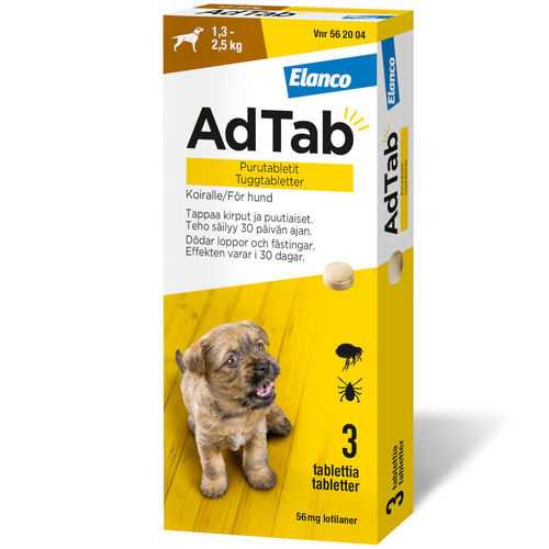 ADTAB Koiralle 56 mg purutabletti 3 fol