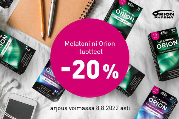 Melatoniini-Orion-tarjous-yliopistonverkkoapteekki
